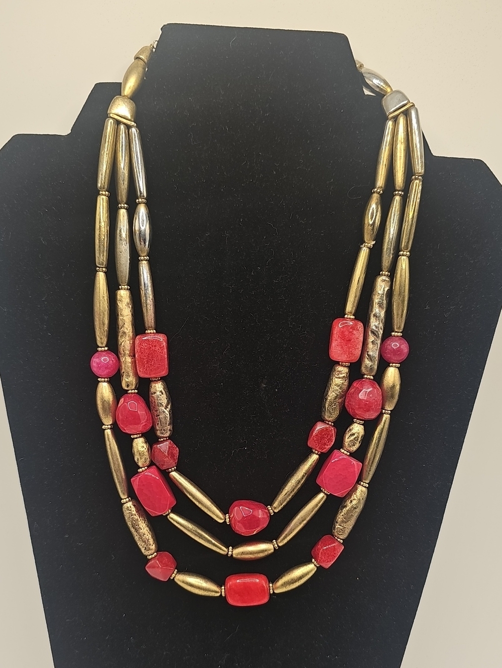 Chicos Pink & Matygold Hammere Women's Red Multi-Strand Necklace